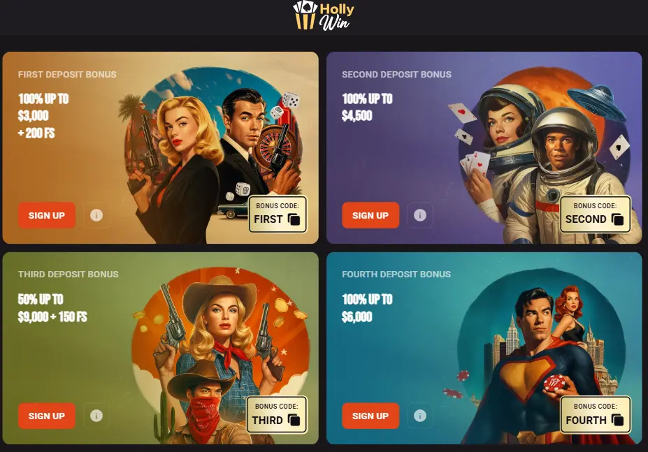 HollyWin Casino Sign Up Offer