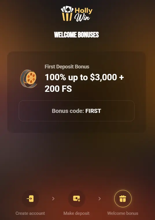 Welcome Bonus at HollyWin
